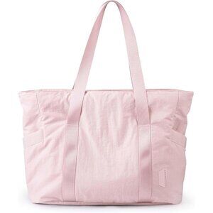 ✨ Bagsmart Tote Bag Women Pink Zipper Gym Compartments Yoga Sport Travel Handbag
